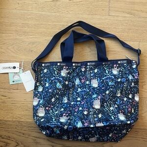 LeSportsac TOTTORO Navy and Multicolor Patterned Tote